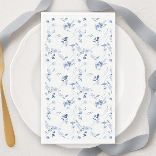 Dusty Blue Floral Guest Towel Napkin