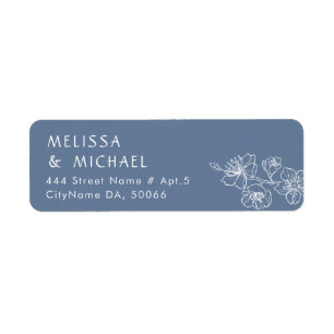 Dusty Blue Floral Line Art