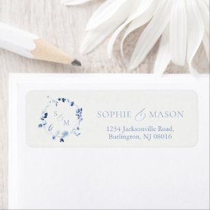 Dusty Blue Floral Monogram