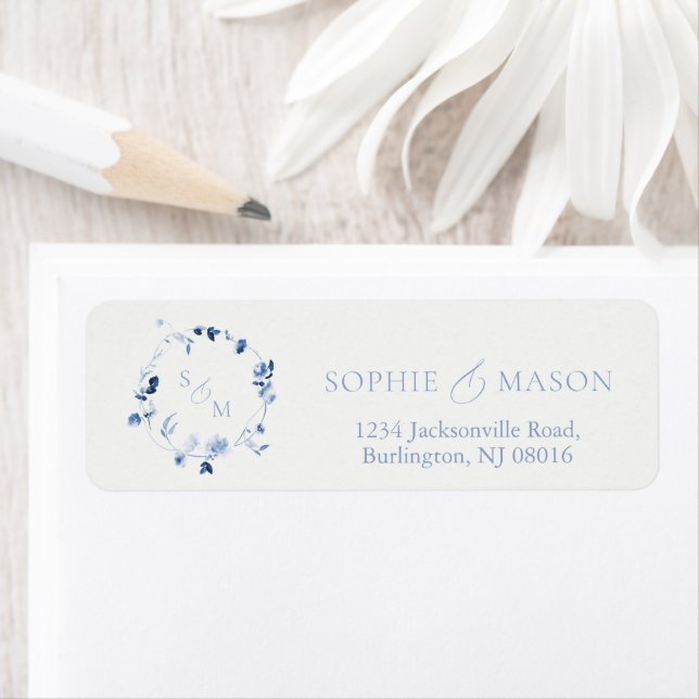 Dusty Blue Floral Monogram (Insitu)