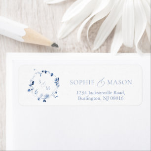 Dusty Blue Floral Monogram