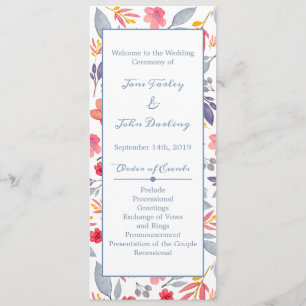 Dusty Blue Floral Program Programme