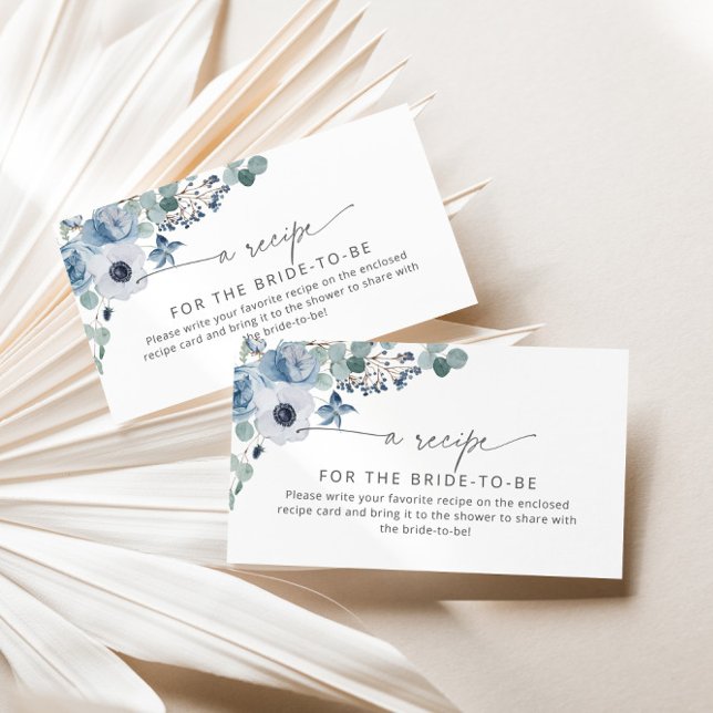 Dusty blue floral recipe card insert (Creator Uploaded)