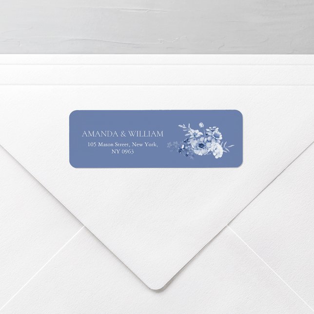 Dusty Blue Floral Return Address Labels (Creator Uploaded)