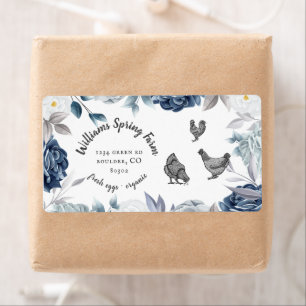 dusty blue floral rustic script duck Egg Carton