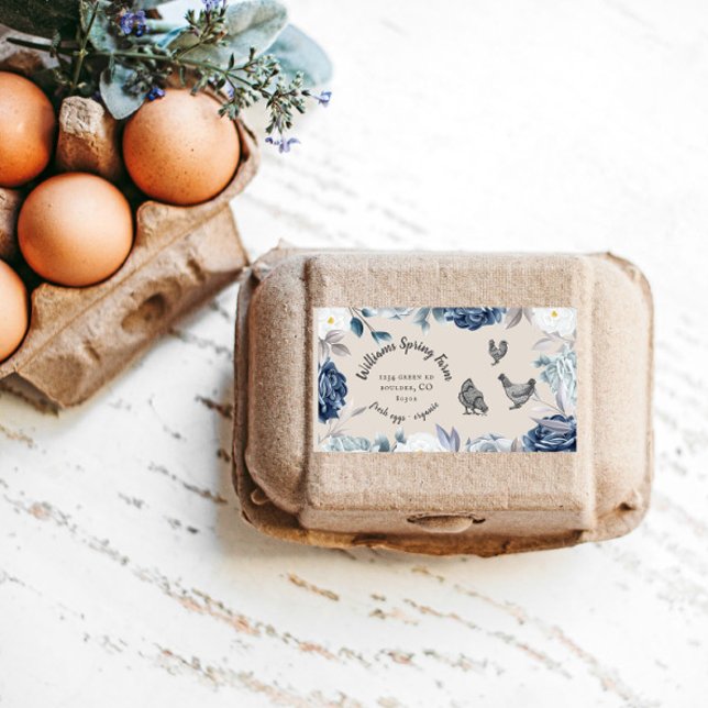 Dusty Blue Floral Rustic Script Duck Egg Carton (Creator Uploaded)