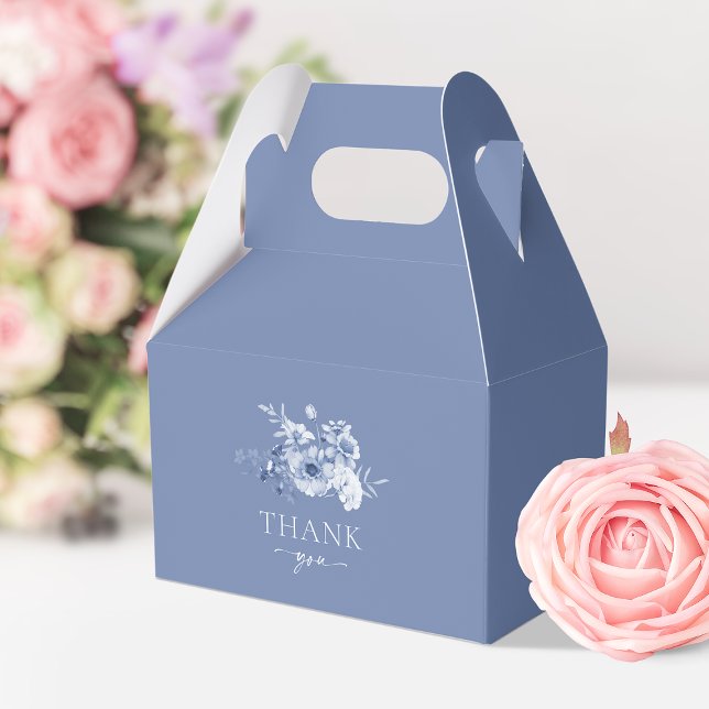 Dusty Blue Floral "Thank You" Favour Box (Creator Uploaded)