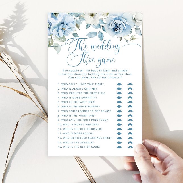 Dusty blue floral The wedding shoe game (Creator Uploaded)