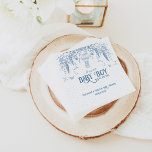 Dusty Blue Floral Vintage Boy Baby Shower Napkin<br><div class="desc">Dusty Blue Whimsical Floral Baby Shower</div>