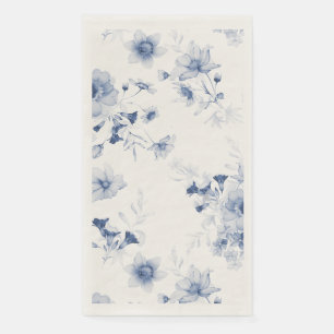 Dusty Blue Floral Watercolor Guest Towels Napkin