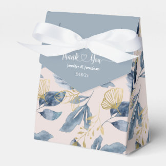 Dusty Blue Floral Watercolor Wedding Favour Box