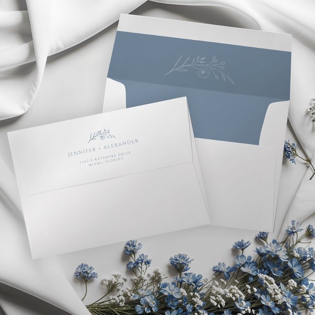 Dusty Blue Floral Wedding Envelope (Creator Uploaded)