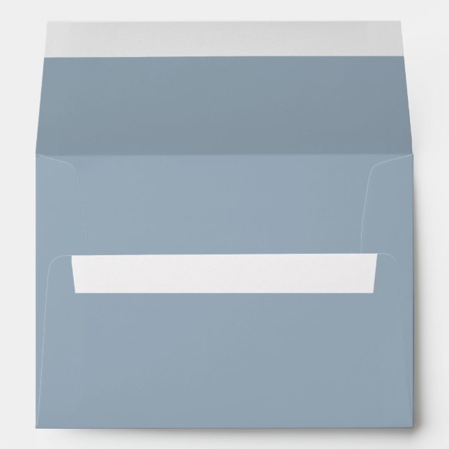 Dusty Blue Floral Wedding Envelope (Back (Bottom))
