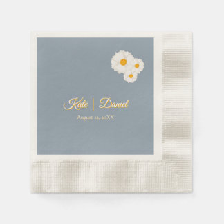 Dusty Blue Floral Wedding Napkin