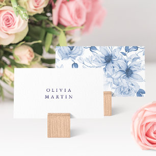 Dusty Blue Floral Wedding Place Card