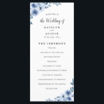 dusty blue floral wedding program programme<br><div class="desc">watercolor dusty blue floral with elegant text. You can personalise the text and colours on this wedding program template.</div>