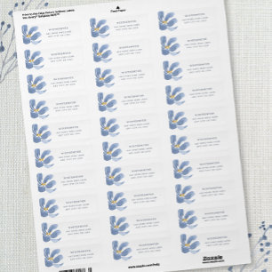 Dusty Blue Floral wedding return address