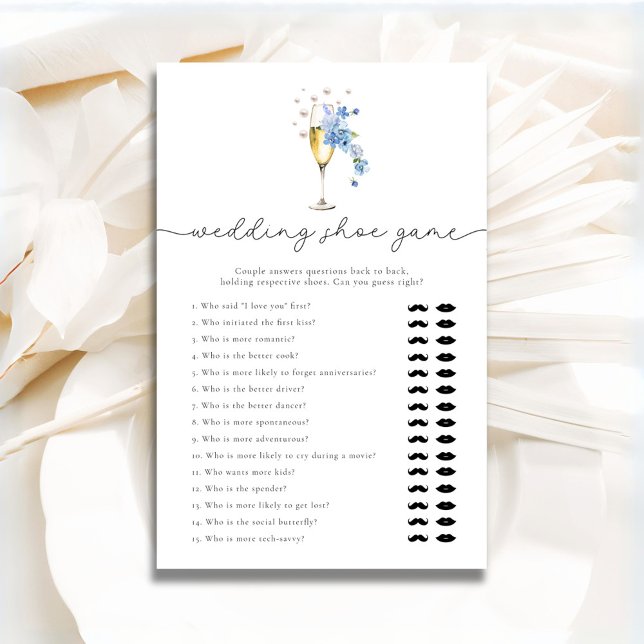 Dusty Blue Floral Wedding Shoe Bridal Shower Game (Creator Uploaded)
