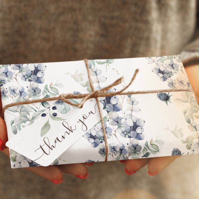 Dusty Blue Floral Wrapping Paper Sheets (Celebrate someone special with these dusty blue floral wrapping paper sheets! )