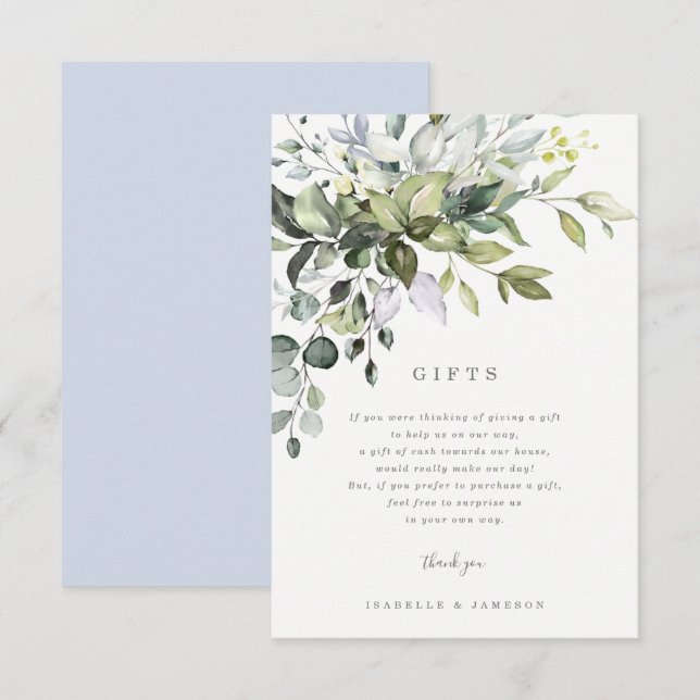 Dusty Blue Florals Gift Card (Front/Back)