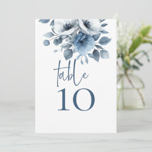 Dusty Blue Florals Printable Wedding Table Number