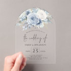 Dusty Blue Florals Wedding Acrylic 