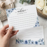 Dusty Blue Flowers Advice and Wishes Card