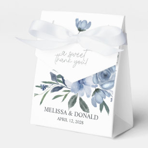 Dusty Blue Flowers Favour Box