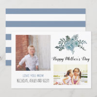 Dusty blue flowers Mother's Day floral photo