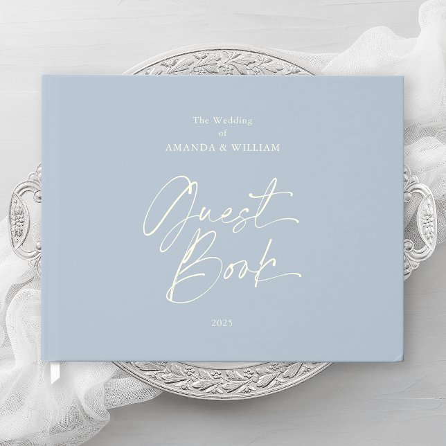 Dusty Blue Foil Wedding Guest Book (Creator Uploaded)