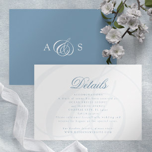 Dusty Blue Formal Wedding Enclosure Card