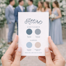 Dusty Blue French Wedding Attire Card