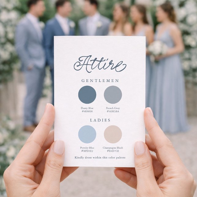 Dusty Blue French Wedding Attire Card  (Creator Uploaded)
