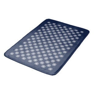 Dusty Blue Frosted Snowflake Elegance Bath Mat