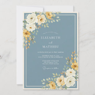 Dusty Blue Frosted Winter Wedding Invitation