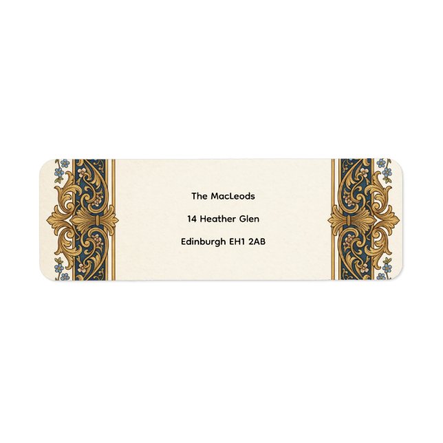 Dusty Blue Garden Address Label (Front)