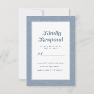 Dusty Blue Geometric Artistic    Modern Abstract RSVP Card