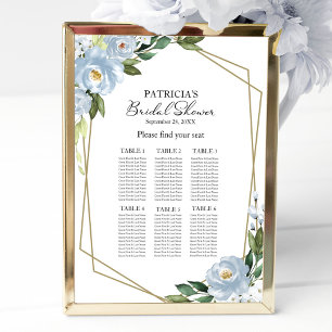 Dusty Blue Geometric Bridal Shower Seating Chart