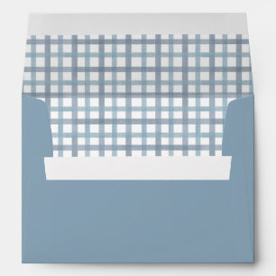 Dusty Blue Gingham Envelope with Liner Pattern