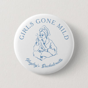 Dusty Blue Girls Gone Mild Spa Bachelorette 6 Cm Round Badge