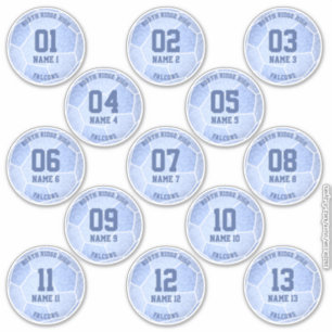dusty blue girly soccer birthday party favours