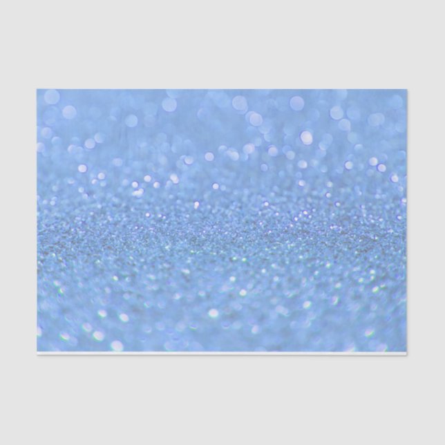 Dusty Blue Glitter Design  Tissue Paper (Front)