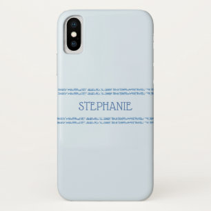 Dusty Blue Glitter Stripes Personalised Case-Mate iPhone Case