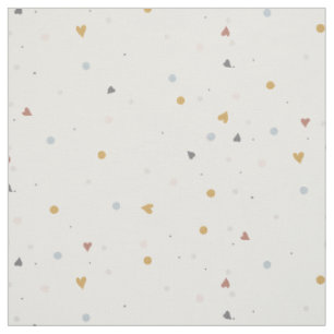 Dusty Blue Gold Muted Hearts n Dots Baby Nursery Fabric