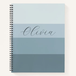 Dusty Blue Gradient Olivia Name Notebook