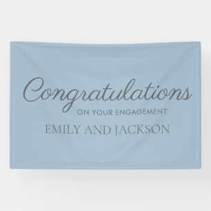 Dusty Blue Gray Elegant Script Engagement Banner