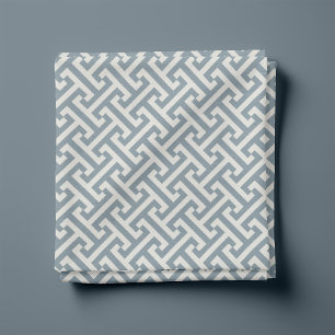 Dusty Blue Greek Key Pattern Fabric