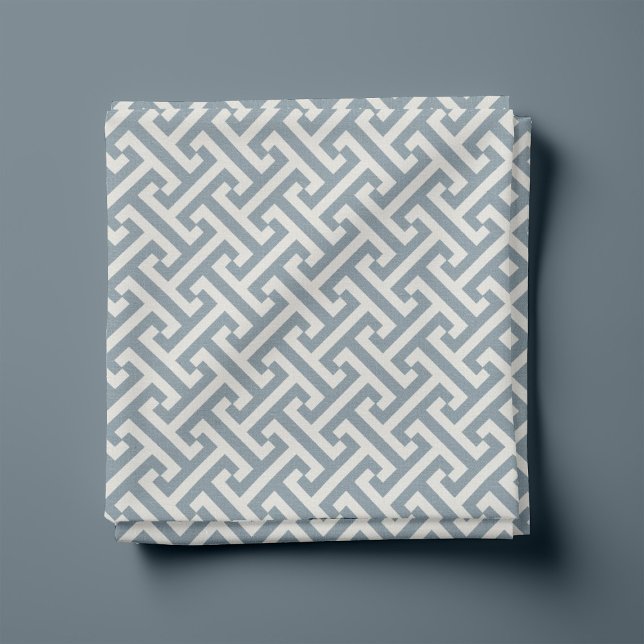 Dusty Blue Greek Key Pattern Fabric (Creator Uploaded)