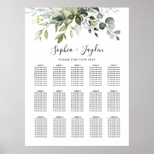 Wedding Seating Charts Zazzle Co Nz