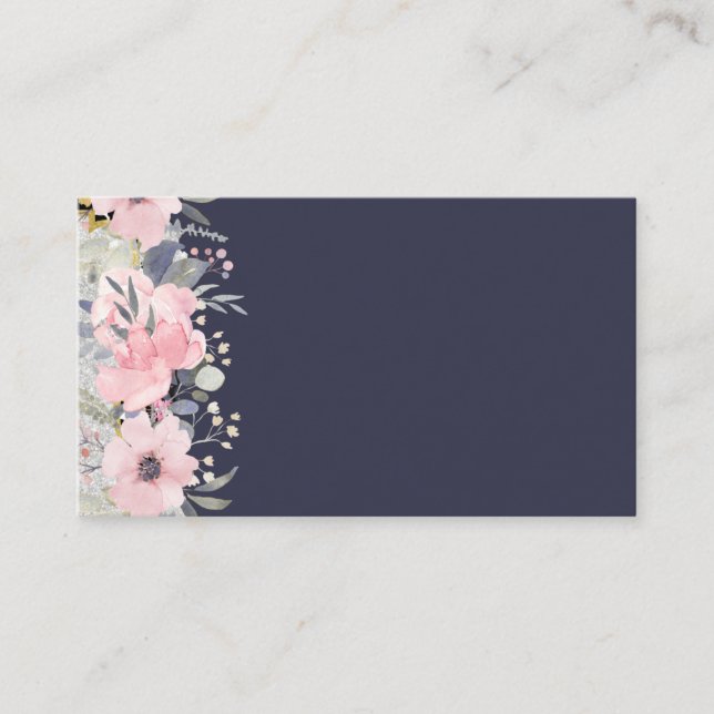 Dusty Blue Greenery Wedding Stationery BUDGET Business Card (Front)